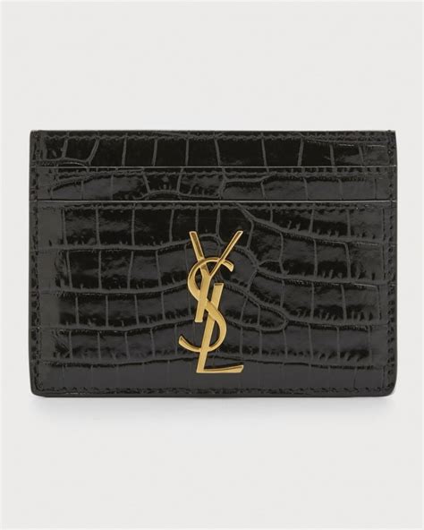 blue ysl card holder|ysl monogram card holder.